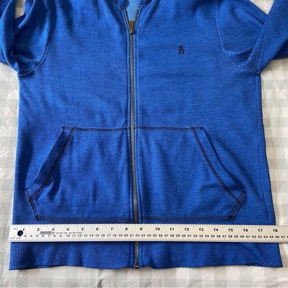 Original Penguin wear zip up jacket blue men fleece sports casual sweater Small - Picture 6 of 11